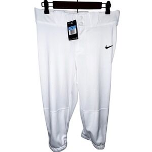 Nike Womens Softball Baseball Pants White Dri-Fit Athletic Game Pants Size M